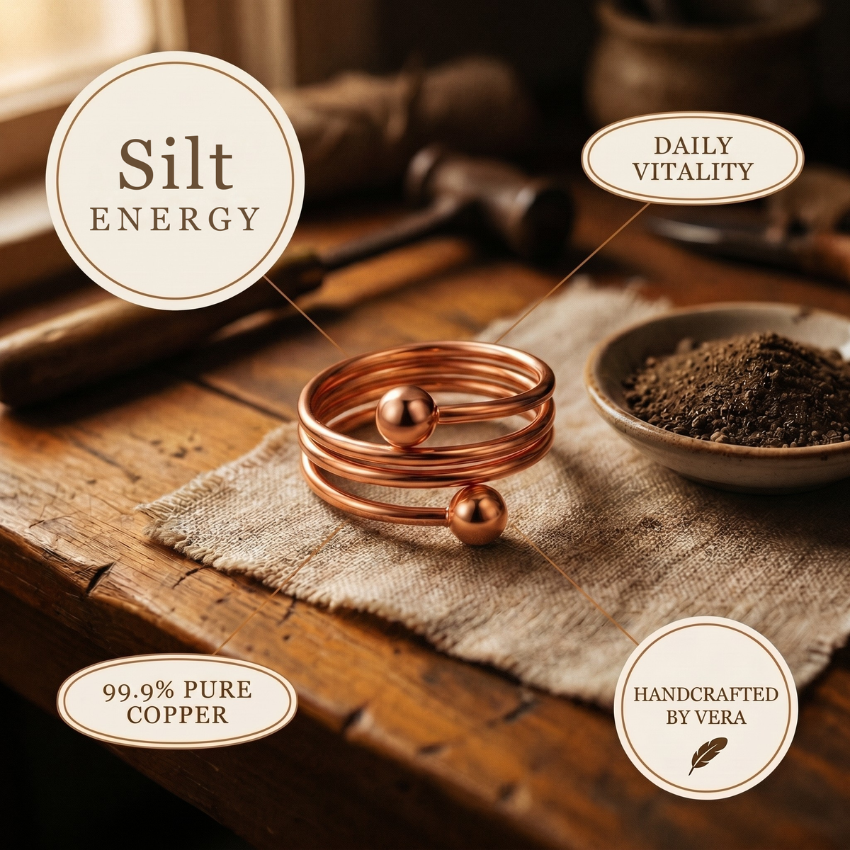 Helenin medený prsteň Silt