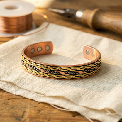 Helenin medený náramok Weave